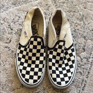 Vans Black and White Checkerboard Slip-Ons
